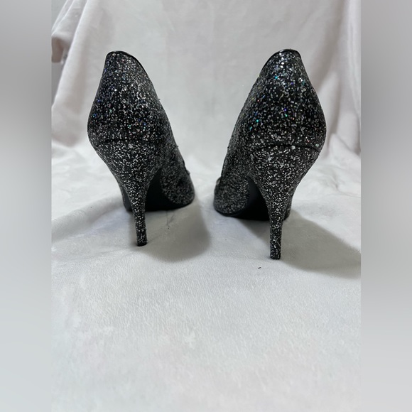Black iridescent sparkly pointed heels - Picture 4 of 6